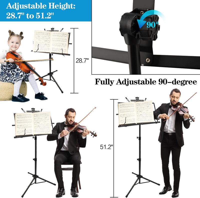 DkOvn 1 Pack Music Stand, with Music Sheet Clip Holder & Carrying Bag - Image 2